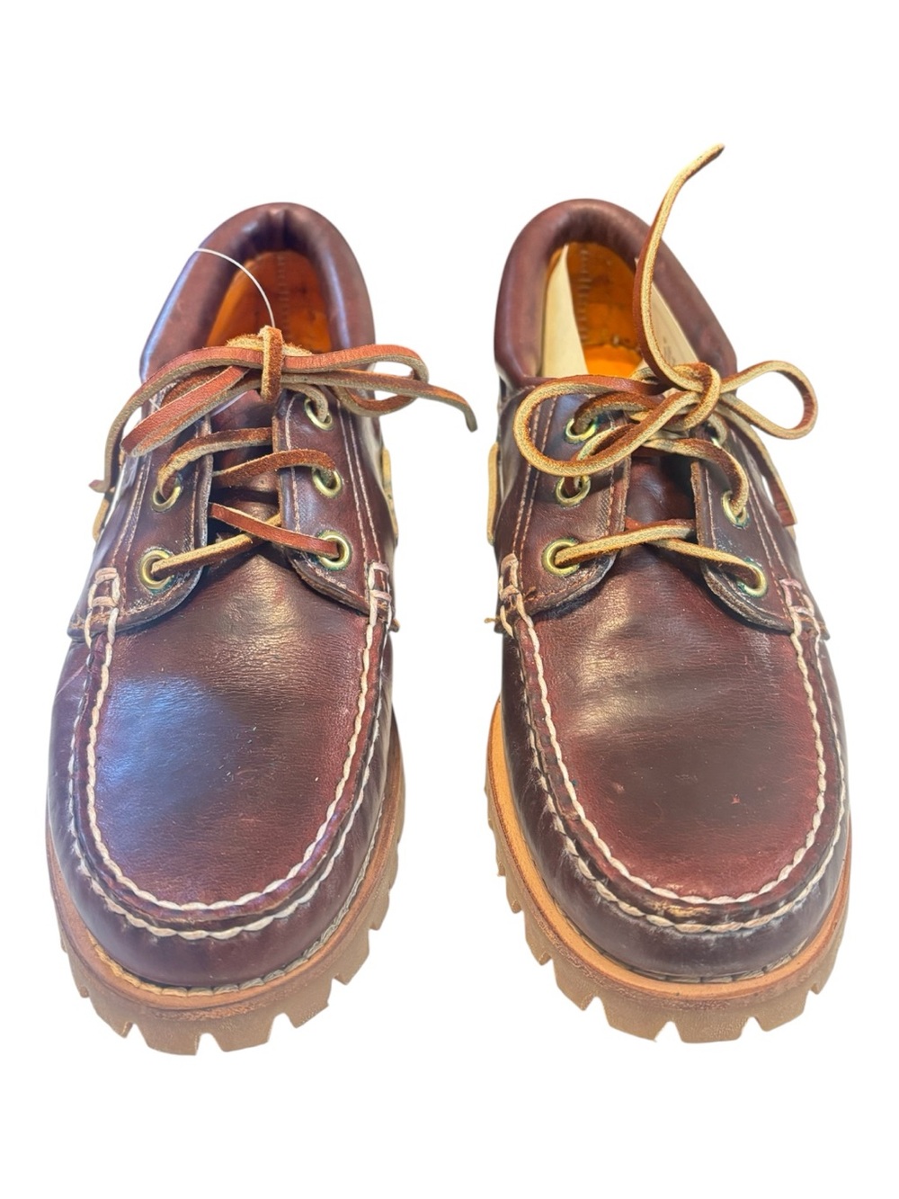 Timberland Brown Leather Lugged Boat Shoes Size 7.5 NWOT - Picture 2 of 6